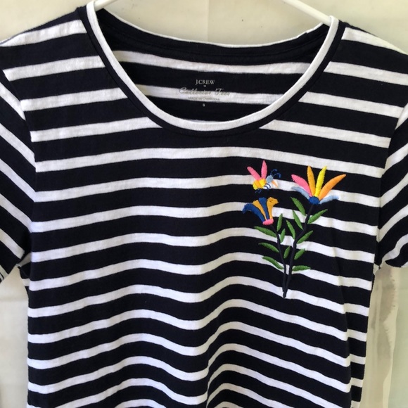 J. Crew Floral Embroidered Collector’s Tee 💐 - Picture 2 of 5